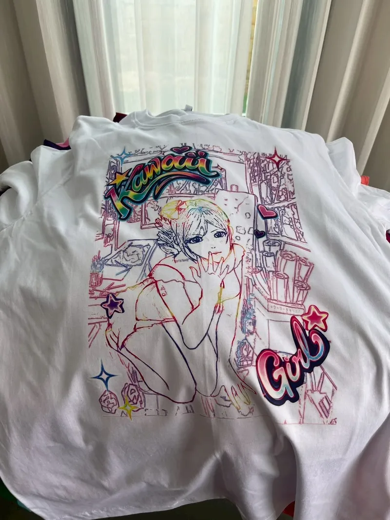 ผลงานสกรีนเสื้อ DTF Kawaii Girl